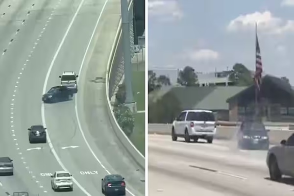 【极罕见】美国高速惊现“倒车拖车”，荒诞离奇，玩儿命白痴？
