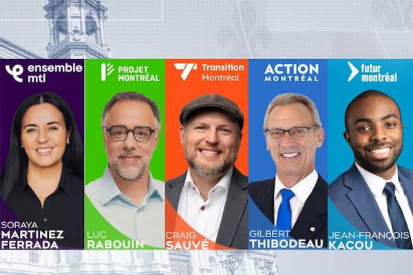 蒙特利尔五大政党候选人简介、竞选承诺速览！